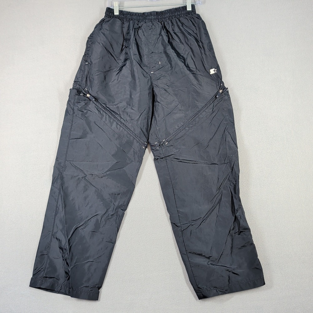 Starter Mens Navy Blue Nylon Track‎ Pants Convertible Zip Off Joggers Medium